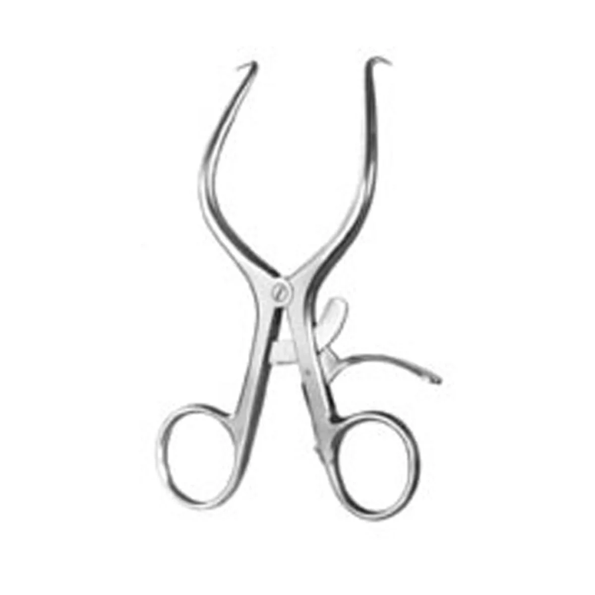 Gelpi self-retaining retractor with ratchet lock and outward-curving sharp tips